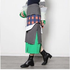 TwoTwinStyle Colorful Mixed Media Maxi Dress Small